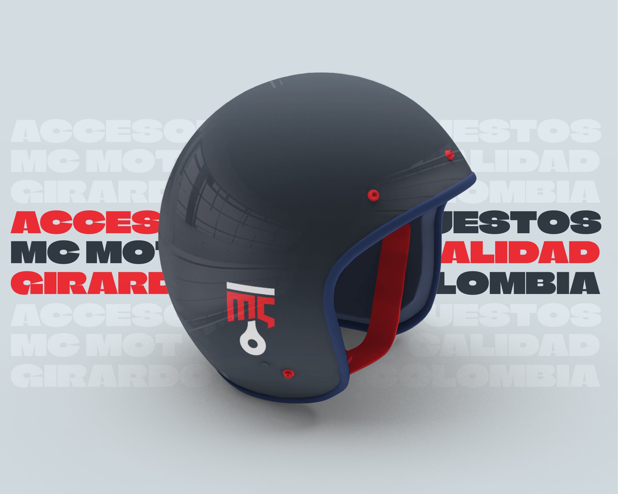 Casco con el isotipo de MC Motos